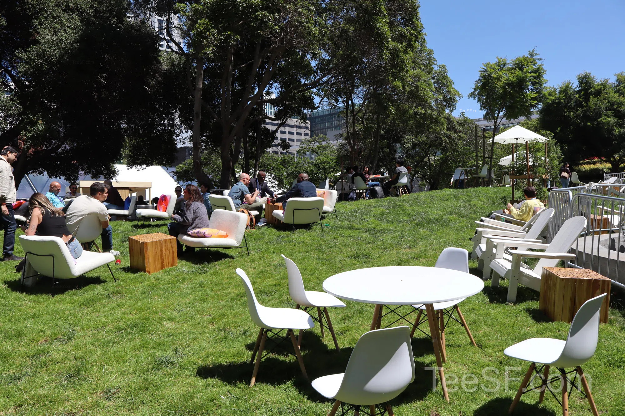 stripe Sessions Outdoor Garden And Crowds at Stripe Sessions 2026 in San Francisco.